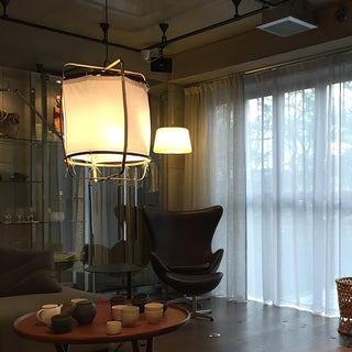 Lustra Suspension Abat-jour en Bambou pour Salon