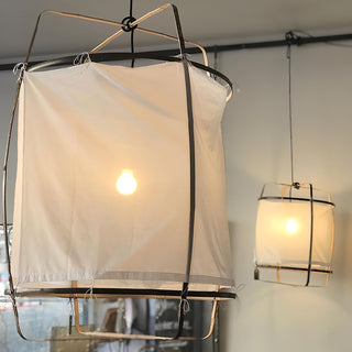 Lustra Suspension Abat-jour en Bambou pour Salon