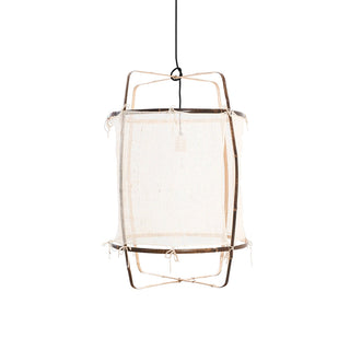Lustra Suspension Abat-jour en Bambou pour Salon