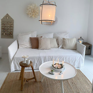 Lustra Suspension Abat-jour en Bambou pour Salon