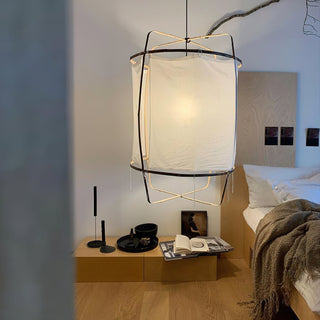 Lustra Suspension Abat-jour en Bambou pour Salon