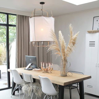 Lustra Suspension Abat-jour en Bambou pour Salon
