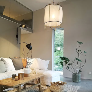 Lustra Suspension Abat-jour en Bambou pour Salon