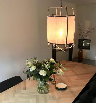 Lustra Suspension Abat-jour en Bambou pour Salon