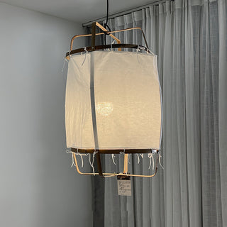 Lustra Suspension Abat-jour en Bambou pour Salon