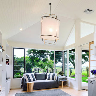 Lustra Suspension Abat-jour en Bambou pour Salon