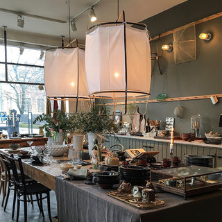 Lustra Suspension Abat-jour en Bambou pour Salon