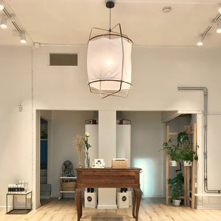 Lustra Suspension Abat-jour en Bambou pour Salon
