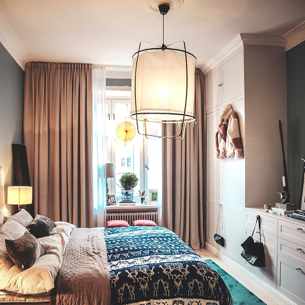 Nerista Suspension Abat-jour en Bambou pour Salon