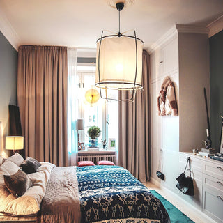 Lustra Suspension Abat-jour en Bambou pour Salon