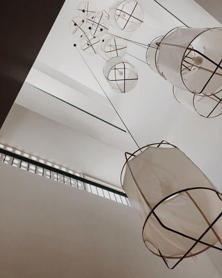 Lustra Suspension Abat-jour en Bambou pour Salon