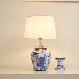 Azure Ceramic Table Lamp-Neutral Decor