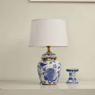 Azure Ceramic Table Lamp-Neutral Decor
