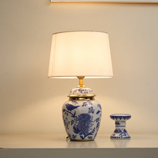 Azure Ceramic Table Lamp-Neutral Decor