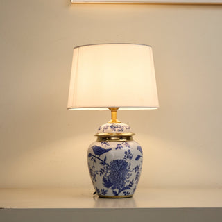 Azure Ceramic Table Lamp-Neutral Decor