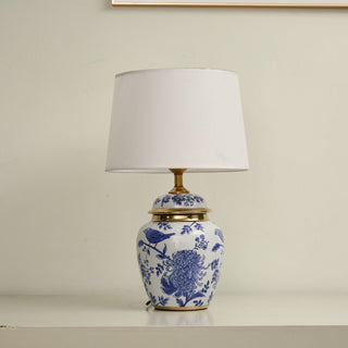 Azure Ceramic Table Lamp-Neutral Decor