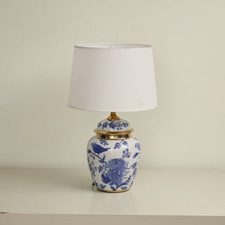 Azure Ceramic Table Lamp-Neutral Decor
