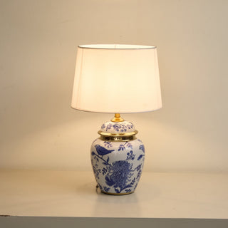 Azure Ceramic Table Lamp-Neutral Decor