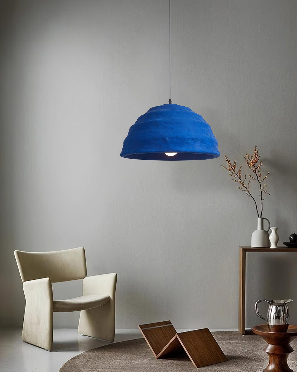 Pendant Lamp Dome Shade Blue Industrial-Neutral Decor