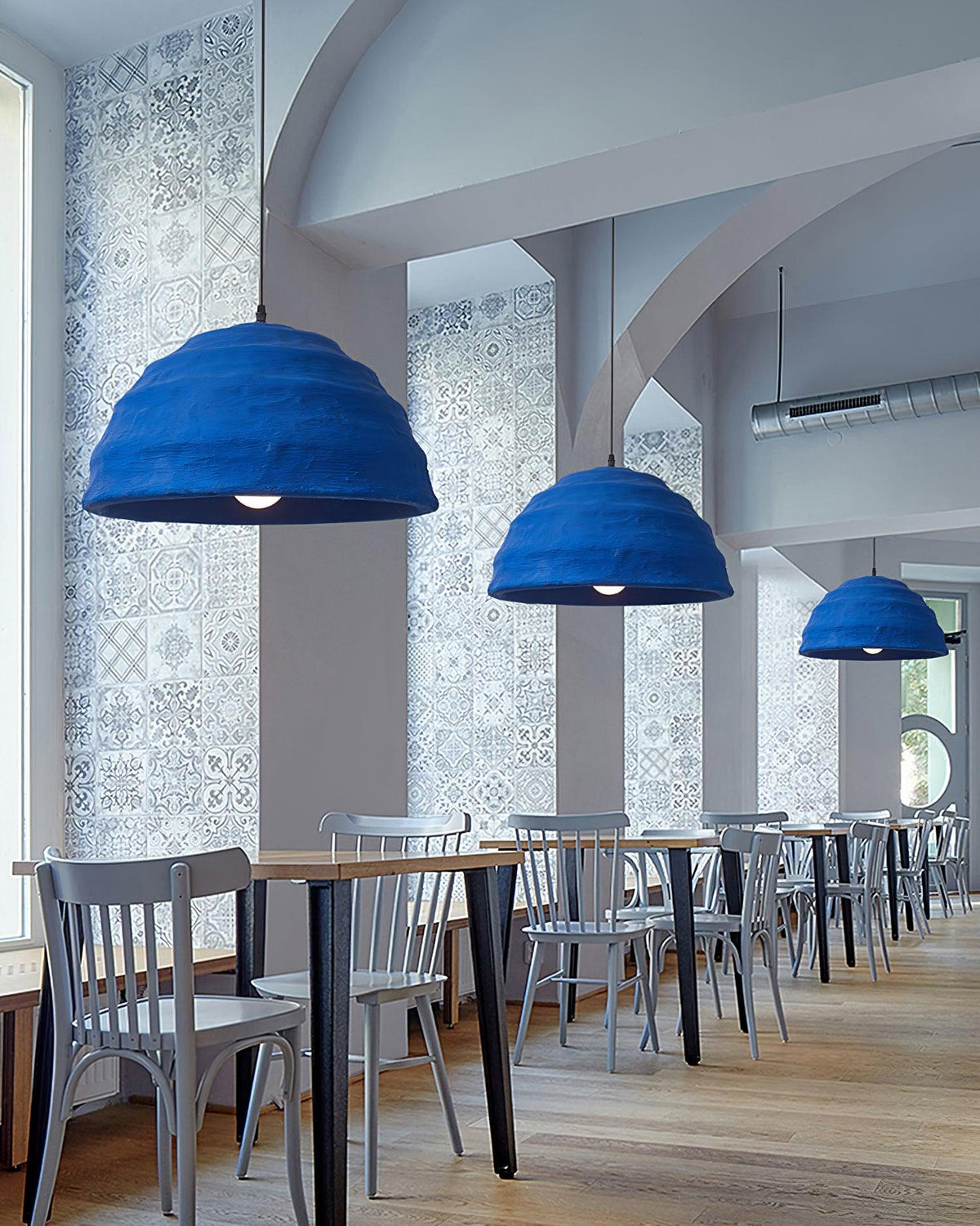 Pendant Lamp Dome Shade Blue Industrial-Neutral Decor