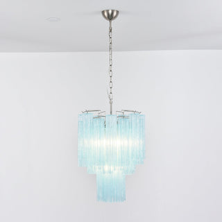 Aurora Lustre Azzura En Verre De Murano Tubes Style Côtier