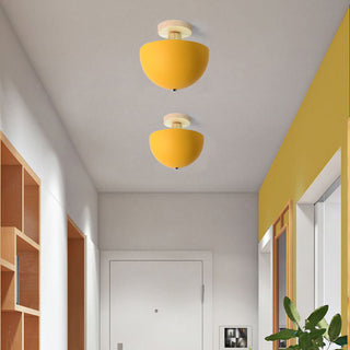 Muto Dôme Moderne LED Plafonnier Blanc/Gris Bois/Métal Salle d'étude