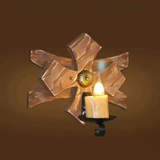 Epoch, Applique à Bougie et Lanterne, Bois et Métal