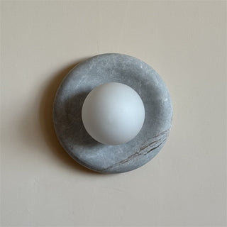 Aurvelyra Applique Murale en Verre Gris et Marbre Nordic Art Classic