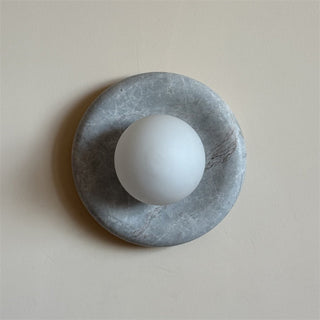 Aurvelyra Applique Murale en Verre Gris et Marbre Nordic Art Classic