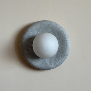 Aurvelyra Applique Murale en Verre Gris et Marbre Nordic Art Classic