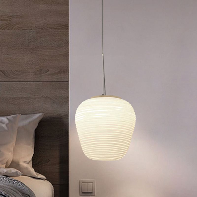 Ritta Design LED Suspension Blanc Verre Métal Chambre à coucher