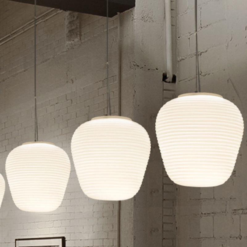 Ritta Design LED Suspension Blanc Verre Métal Chambre à coucher