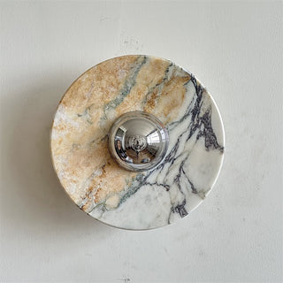 Alba Applique Murale en Chrome, Marbre et Métal Style Minimaliste Moderne-Luire
