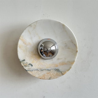 Alba Applique Murale en Chrome, Marbre et Métal Style Minimaliste Moderne-Luire