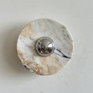 Alba Applique Murale en Chrome, Marbre et Métal Style Minimaliste Moderne-Luire