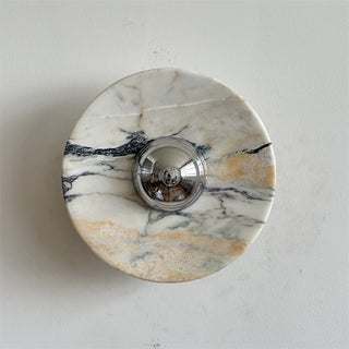 Alba Applique Murale en Chrome, Marbre et Métal Style Minimaliste Moderne-Luire