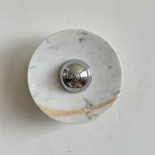 Alba Applique Murale en Chrome, Marbre et Métal Style Minimaliste Moderne-Luire