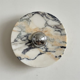 Zeno Applique Murale Ronde en Chrome, Marbre et Métal Style Minimaliste Moderne