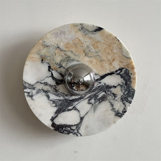 Zeno Applique Murale Ronde en Chrome, Marbre et Métal Style Minimaliste Moderne