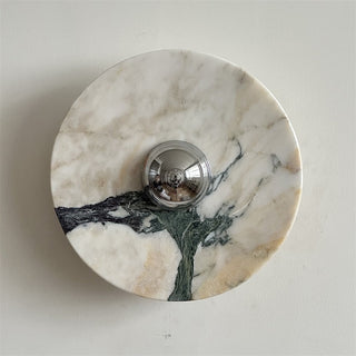 Zeno Applique Murale Ronde en Chrome, Marbre et Métal Style Minimaliste Moderne