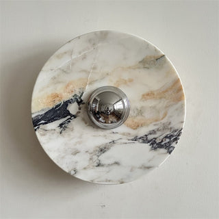 Zeno Applique Murale Ronde en Chrome, Marbre et Métal Style Minimaliste Moderne