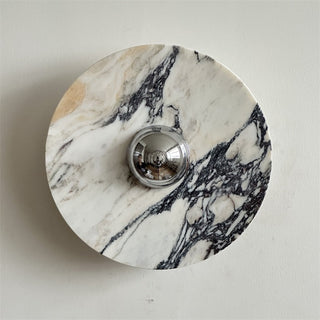 Zeno Applique Murale Ronde en Chrome, Marbre et Métal Style Minimaliste Moderne