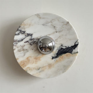 Zeno Applique Murale Ronde en Chrome, Marbre et Métal Style Minimaliste Moderne