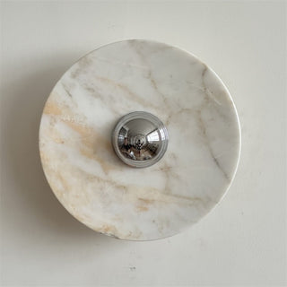 Zeno Applique Murale Ronde en Chrome, Marbre et Métal Style Minimaliste Moderne