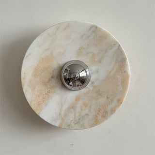 Zeno Applique Murale Ronde en Chrome, Marbre et Métal Style Minimaliste Moderne