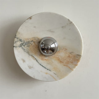 Zeno Applique Murale Ronde en Chrome, Marbre et Métal Style Minimaliste Moderne