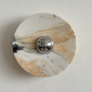 Zeno Applique Murale Ronde en Chrome, Marbre et Métal Style Minimaliste Moderne