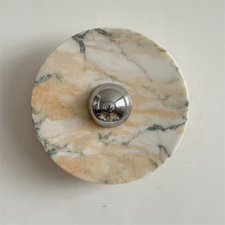 Zeno Applique Murale Ronde en Chrome, Marbre et Métal Style Minimaliste Moderne