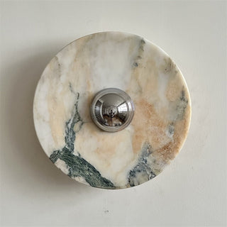Zeno Applique Murale Ronde en Chrome, Marbre et Métal Style Minimaliste Moderne