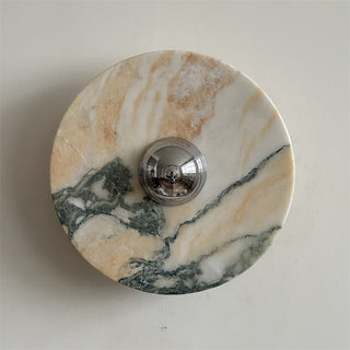 Zeno Applique Murale Ronde en Chrome, Marbre et Métal Style Minimaliste Moderne